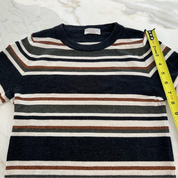 BRUNELLO CUCINELLI MULTI WOOL CASHMERE STRIPE KNIT SIZE XS NWOTS! - Picture 13 of 17